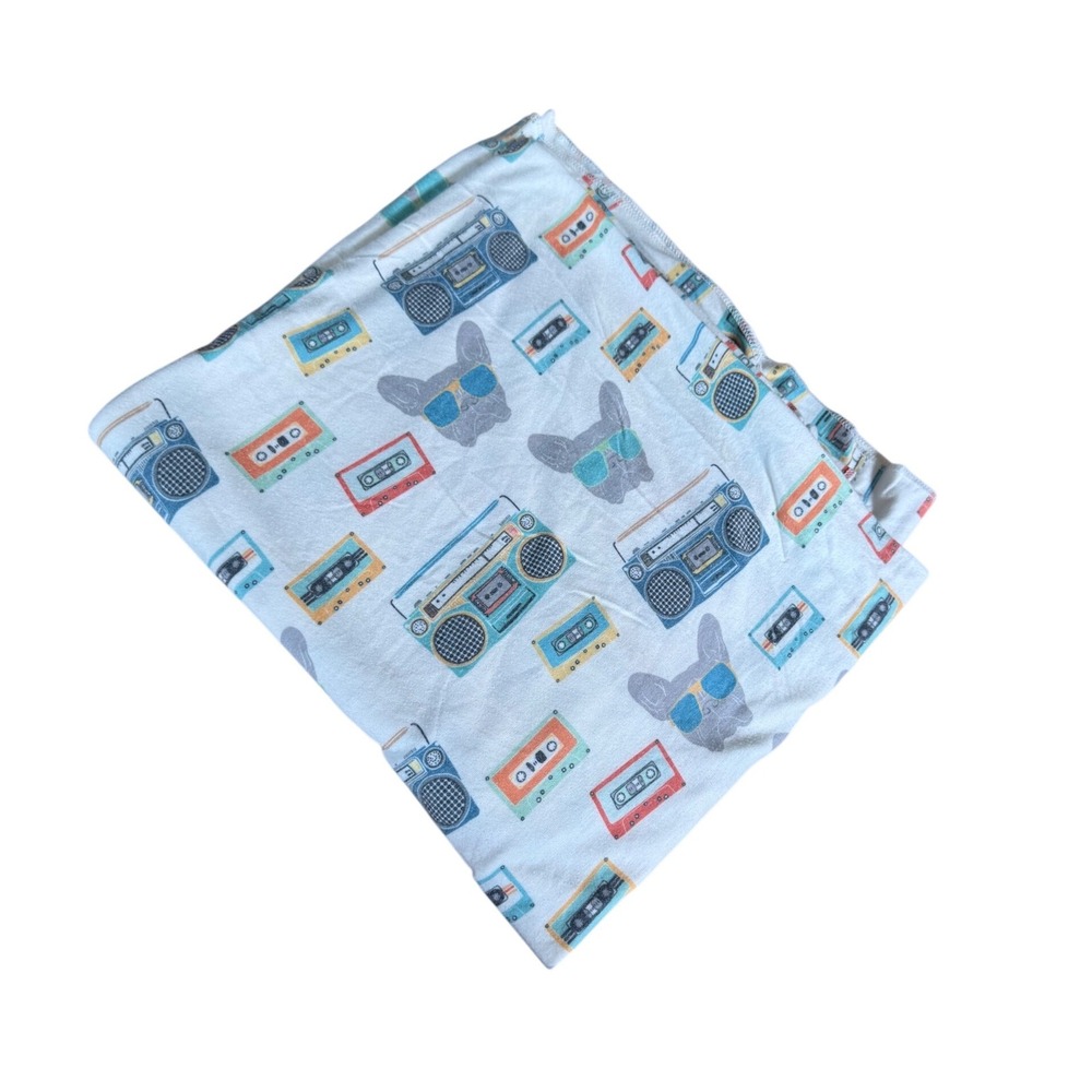 Copper Pearl cassette player and tape print infsnt baby swaddle blanket